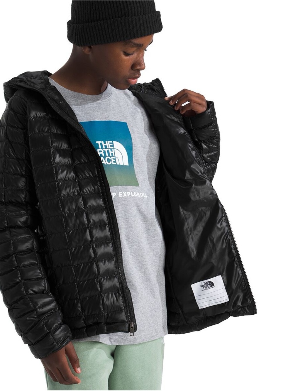 The North Face Boys Black Quilted Puffer Jacket size XL